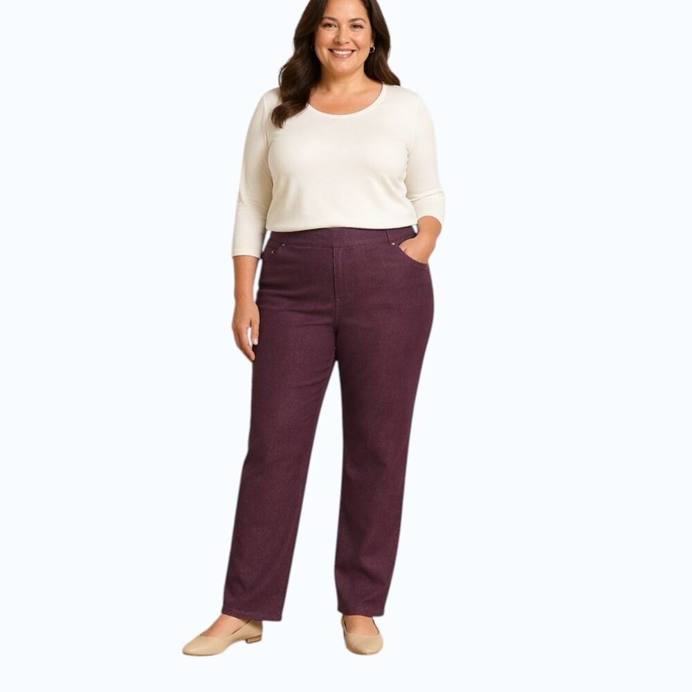 NWT Ruby Rd. Purple Denim Pull-On Jeans Women's Size 22W